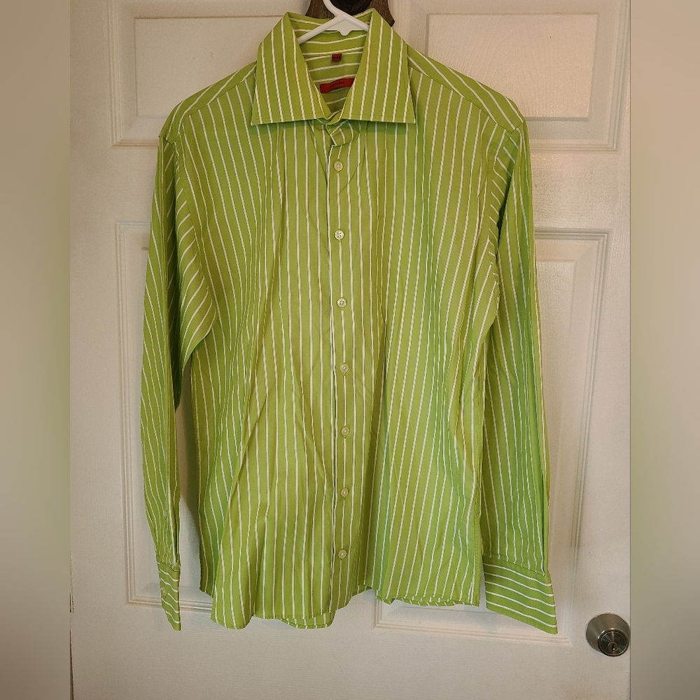 Abrams Men's Long Sleeve Dress Shirt, Size: Small Color: Green